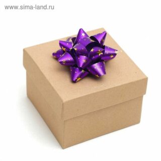 Бант-звезда №7,5, фасовка 8 шт., металик с рисунком, микс