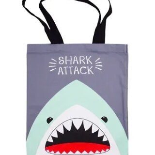 Сумка-шоппер Shark attack серая текстиль 40см.*32см.