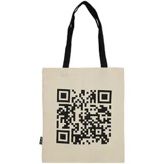 Сумка-шоппер QR-код бежевая, текстиль 40см.*32см.