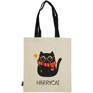 Сумка-шоппер Котик Harrycat бежевая, текстиль 40см.*32см.