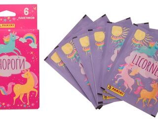 Блистер с наклейками Panini: Unicorns / Единороги (6 наборов)