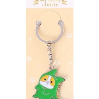 Брелок My lucky charm Корги-динозаврик (металл)