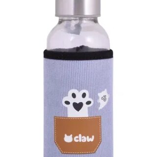 Бутылка в чехле вельвет Котик Claw (стекло) (300мл) (12-7599-D300-221)
