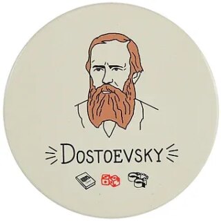 Подставка под кружку My favorite writer Достоевский (керамика) (11 см) (ПВХ бокс) (12-07671-N1)