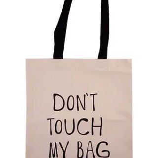 Сумка-шоппер Don’t touch my bag, бежевая, текстиль, 40см.*32см.