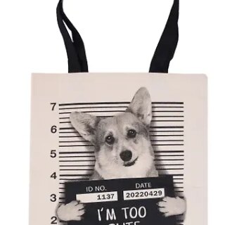 Сумка-шоппер Корги Im too cute цветная, текстиль 40см.*32см.