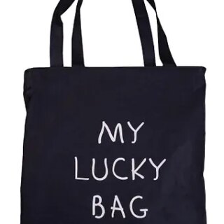 Сумка-шоппер на молнии My lucky bag черная, 37см.*38см.