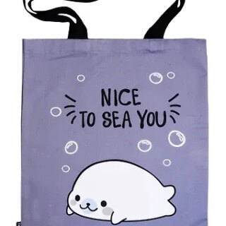 Сумка-шоппер Белек Nice to sea you серая текстиль 40см.*32см.