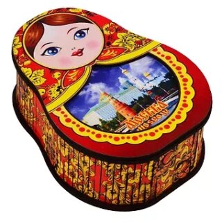 ГС Шкатулка Москва Матрешка красная (дерево) (143х110х56)