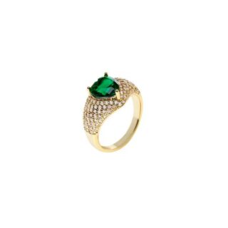 DÉJÀ VU Кольцо Emerald Crystal Heart Ring