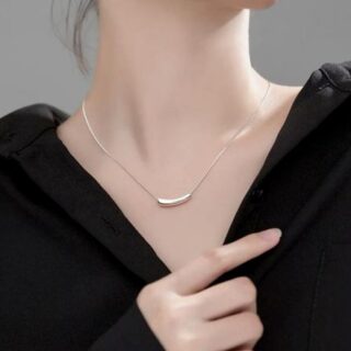 Luxury Bee Short Bar Snake Chain Silver Sterling 925 Minimalist Necklace.