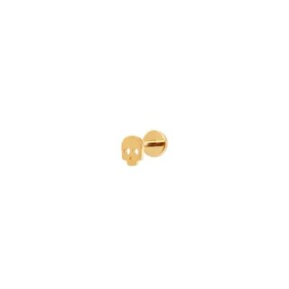 VIVA LA VIKA Лабрет Plain Skull Stud Earring - Gold
