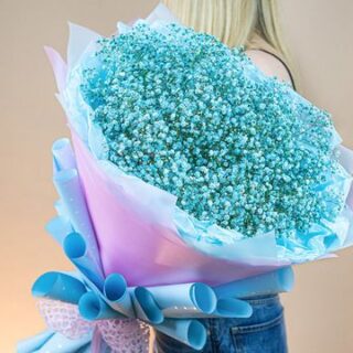 Букет из гипсофил Бирюза