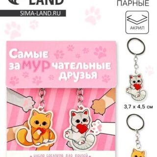 Брелоки парные «Замурчательные друзья», 11×17.5 см