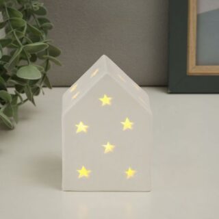 Фигурка светящаяся TAKE IT EASY «Домик со звёздочками», керамика, 6.5×6.5×9 см
