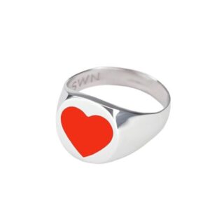 MOONSWOON Кольцо-печатка Silver Red Heart Ring