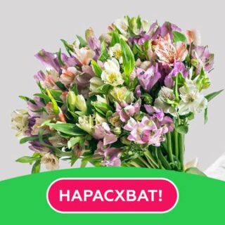 Букет из 15 альстромерий микс под ленту