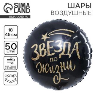 Воздушный шар фольгированный 18 «Звезда по жизни»