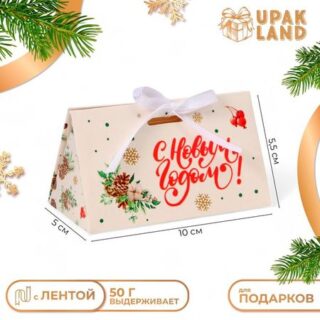 Бонбоньерка, новогодняя подарочная упаковка «Шишки», 10 × 5,5 × 5 см.