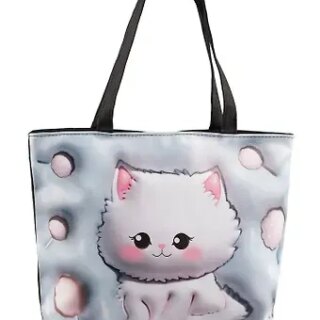 Сумка-шоппер 3D принт Котик Kawaii (41х31х8) (текстиль) (12-21253-SH18)