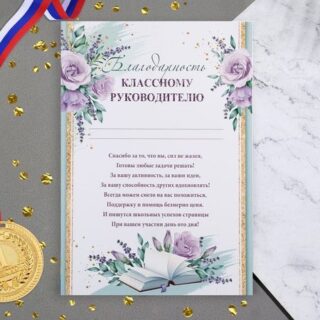 Благодарность «Классному руководителю!», 21.6×30.3 см