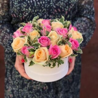 Цветы в коробке Нежное суфле